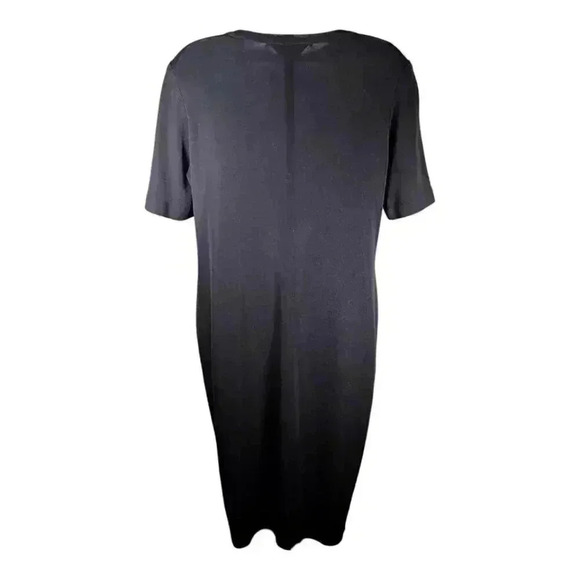 Exclusively Misook Dress Knee-Length Knit Black Peach Women's Medium - Picture 2 of 4